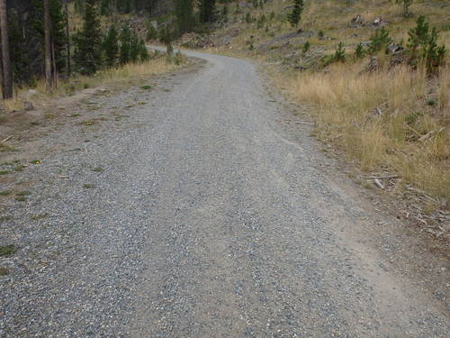 GDMBR: Gravel, gravel, gravel - It's difficult to pedal and keep traction.